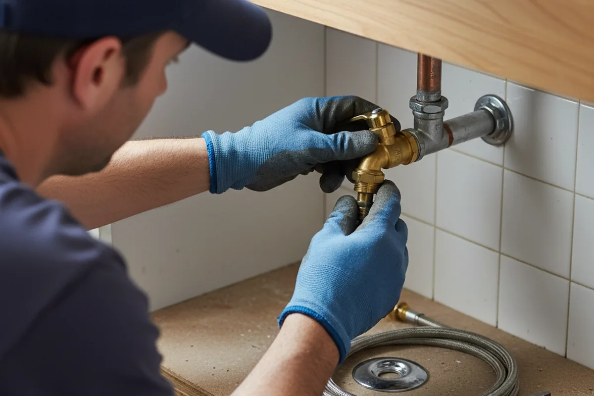 Shutoff valve and fitting work during Emergency Plumbing in Milford